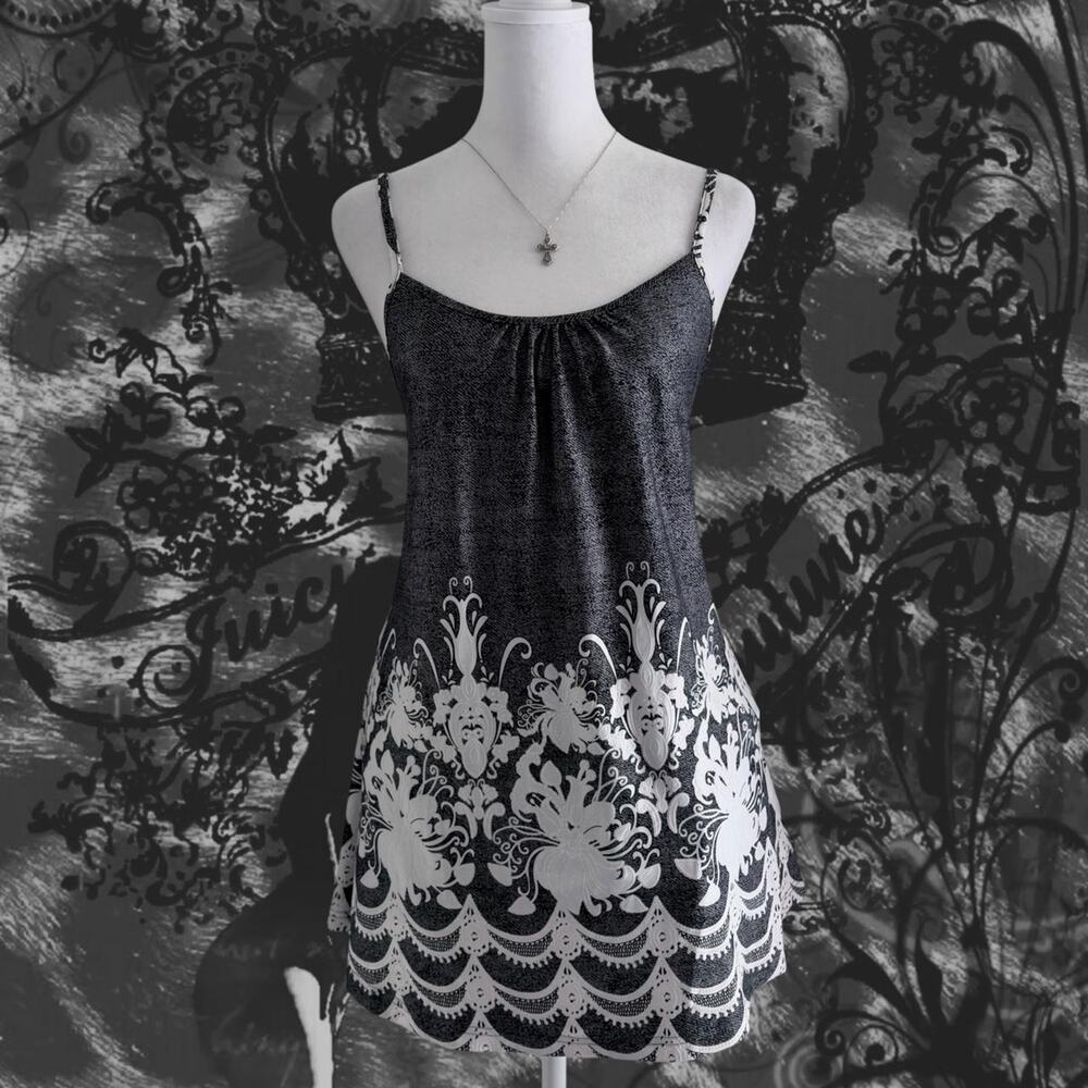 white floral baroque dusty black whimsi boho grunge cami top